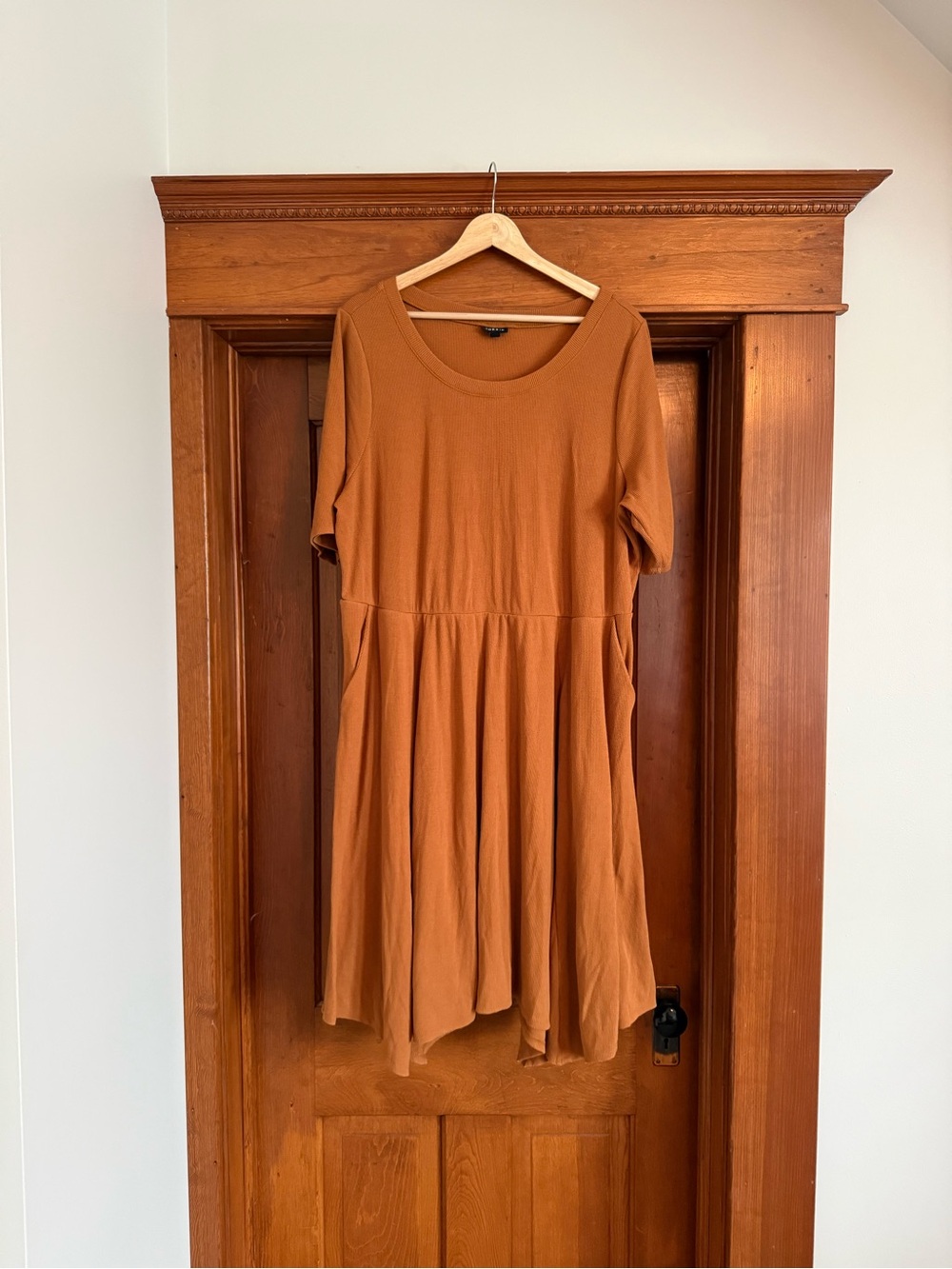 torrid Short Sleeve Swing Dress in Warm Rust